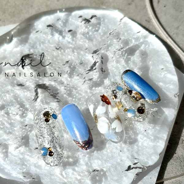 3Dフラワーにビジュー