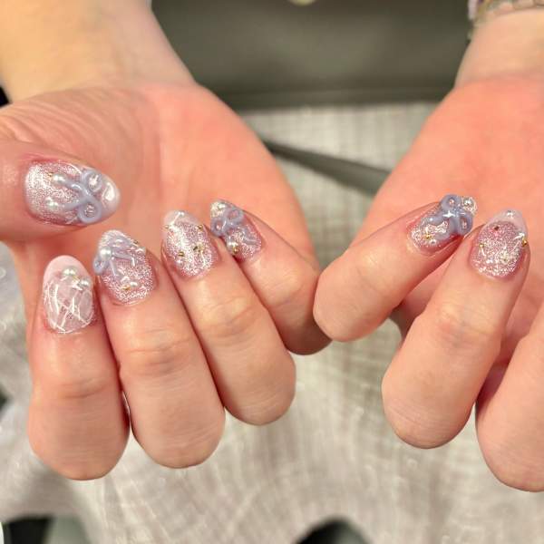 3Dリボン×マグネット×チェック柄