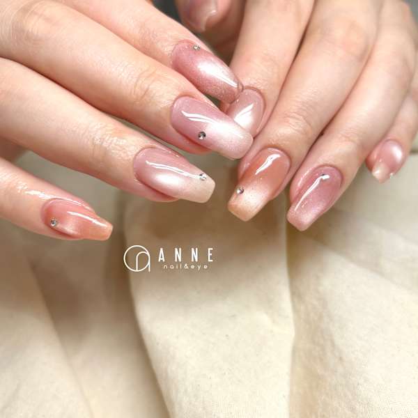 カラフルピンクマグネットネイル|ANNE 梅田 ALLYS店【アンネ】