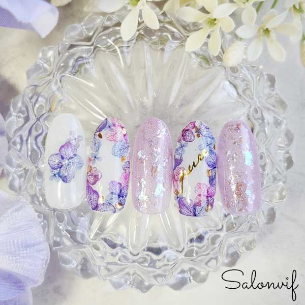 紫陽花ネイル