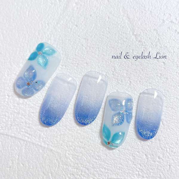 ぷっくりマグネット紫陽花ネイル|nail ＆ eyelash Lion 池袋