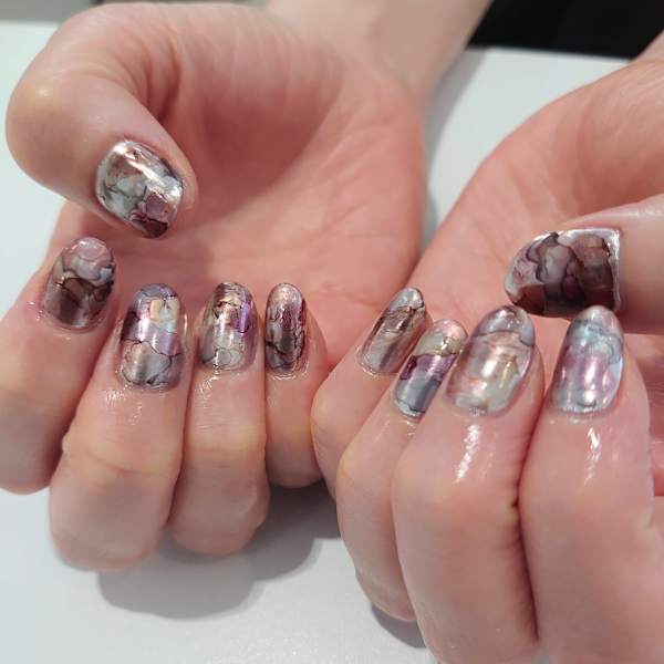 〈ジェル〉メタリックインクネイル|MENARD CHAMPS BILEC Nail Salon