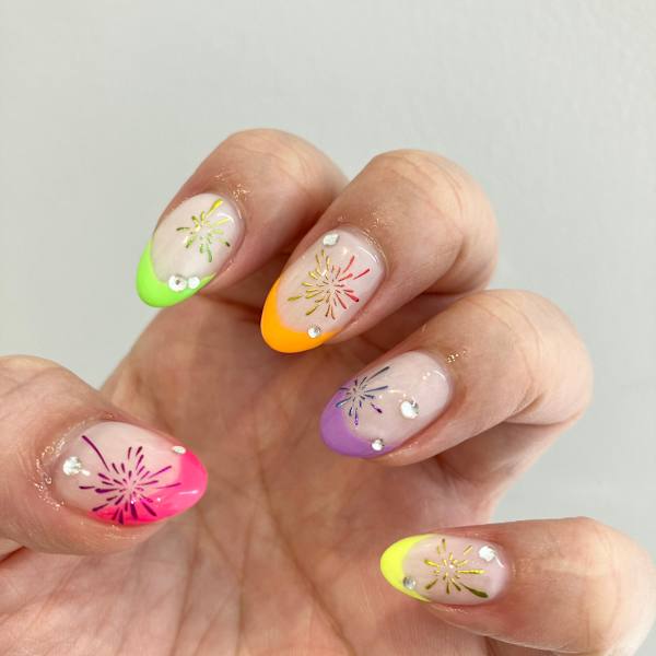 〈ジェル〉ネオンカラーフレンチ