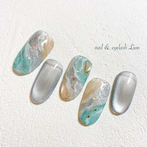 マグネット天然石ネイル