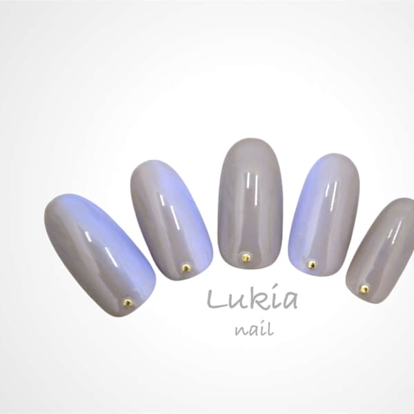 グレー&パープルオンブレネイル