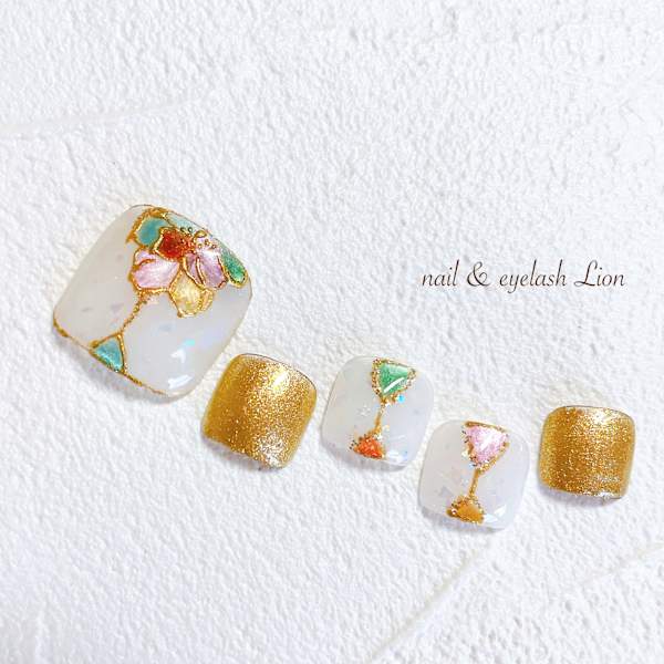 マグネットフラワー フットネイルVer.|nail ＆ eyelash Lion 池袋