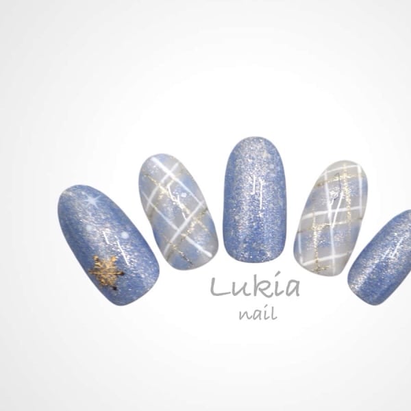 冬おすすめ☆スカイブルー ネイル