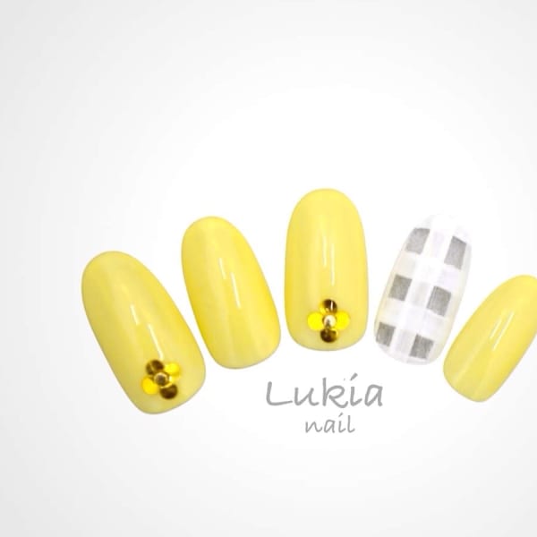 チェックネイル☆パステルカラー