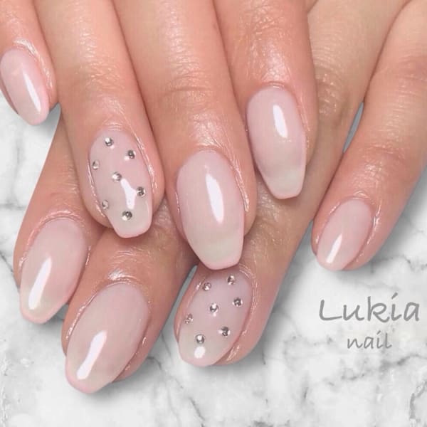 ラメフレンチ☆ホワイトベージュ