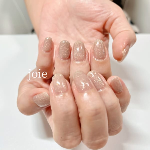 ラメブラウンカラー|nail atelier joie【ジョワ】御徒町 （パラジェル・フィルイン・付替オフ無料）