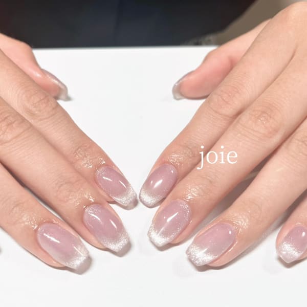 パープルマグネットフレンチ|nail atelier joie【ジョワ】御徒町 （パラジェル・フィルイン・付替オフ無料）