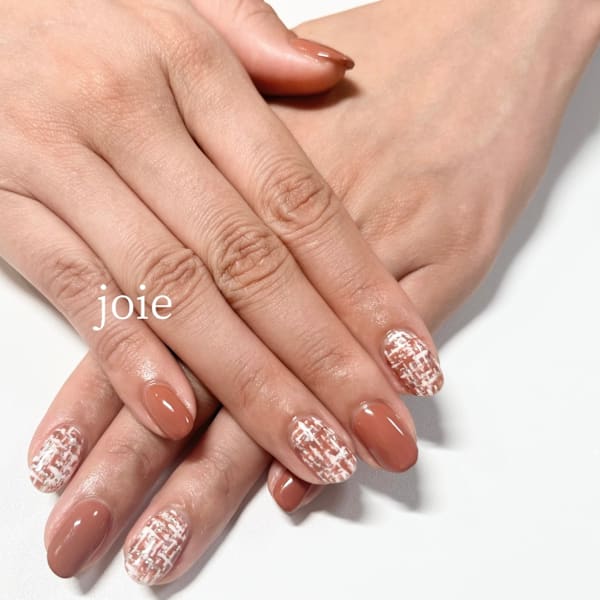 【定額デザイン】ツイードネイル|nail atelier joie【ジョワ】御徒町 （パラジェル・フィルイン・付替オフ無料）