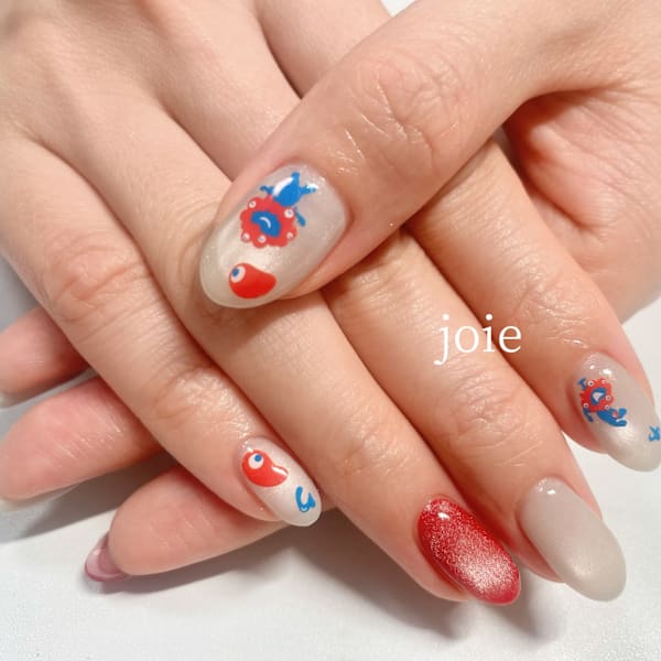 ミャクミャクネイル|nail atelier joie【ジョワ】御徒町 （パラジェル・フィルイン・付替オフ無料）