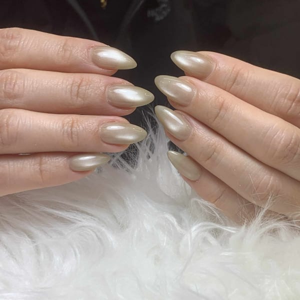 光で魅せる上品マグネットネイル✨