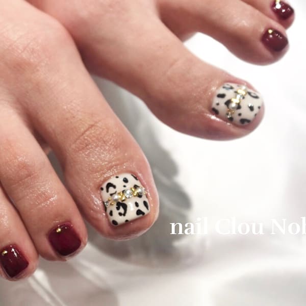 フット×レオパード|nail Clou Noble