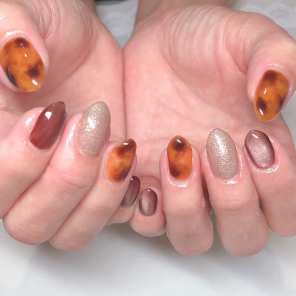 マグネット&べっ甲ネイル