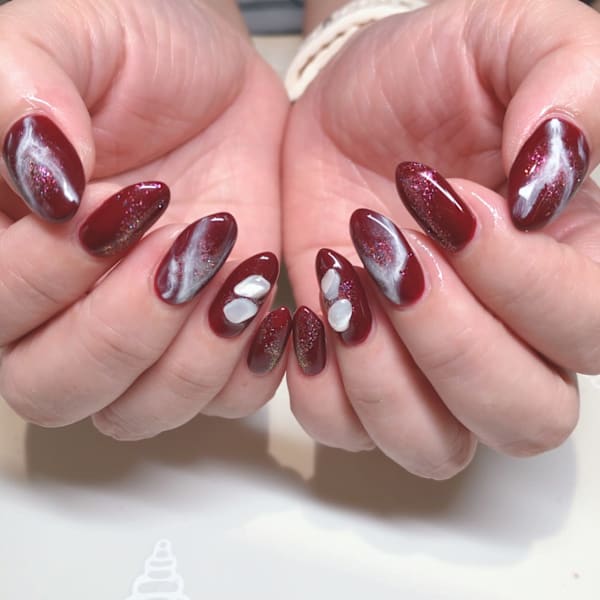 大理石風ネイル