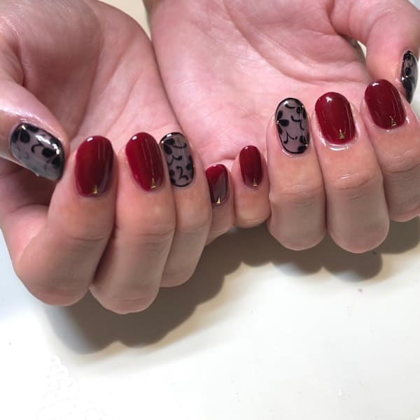シースルーお花ネイル