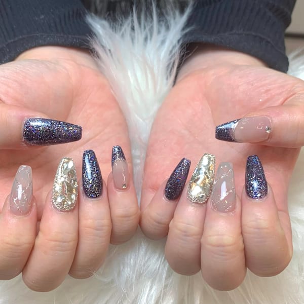 シルバー×パープルで魅せる上品輝き|Hiyu Beauty