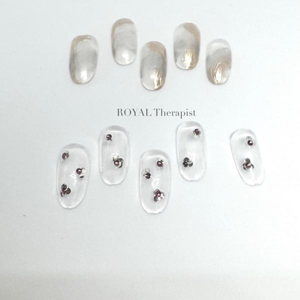 《hand》【定額】シンプルクリア Design➕ケア込み|Royal Therapist 袋町店