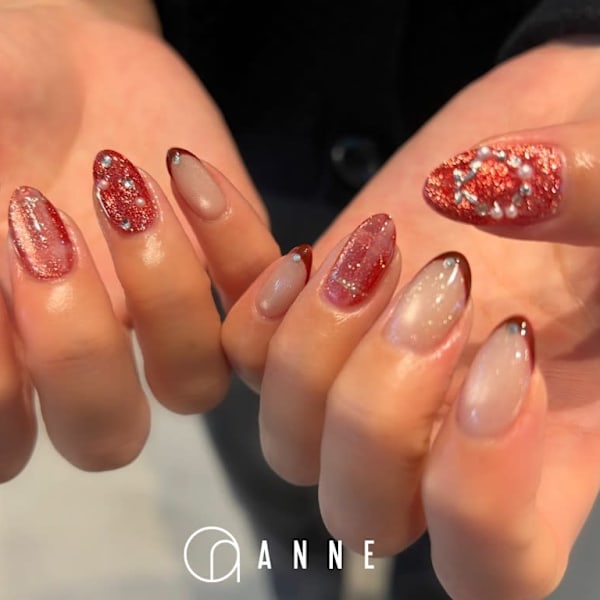 ANNE渋谷店 クリスマスネイル パラジェル