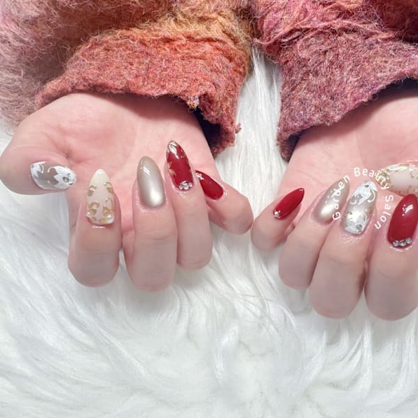 赤ドレスに映える☆ブライダルネイル☆