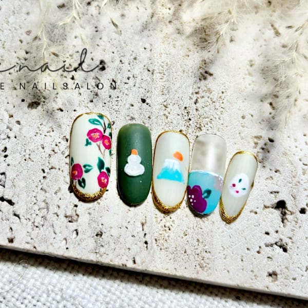 お正月＆成人式ネイル|tete.nail