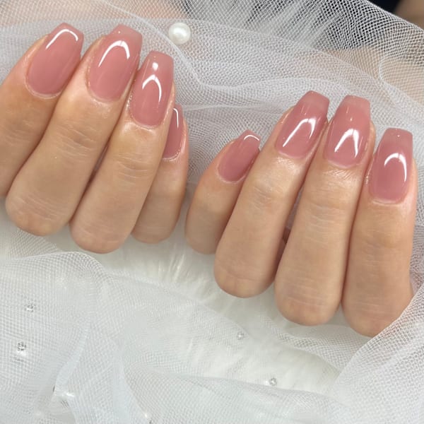 ちゅるちゅるピンクネイル☆|MORE-NAIL