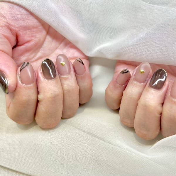 ビターチョコ×バレンタインネイル