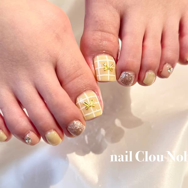 パステルイエロー×チェック