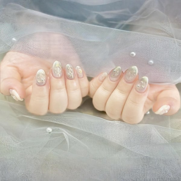春ニュアンス×ミラーネイル