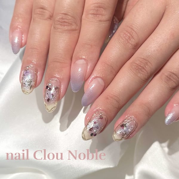 ニュアンス花柄×ユニコーンマグ|nail Clou Noble