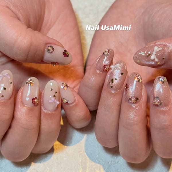 フラワーホロネイル|Nail UsaMimi