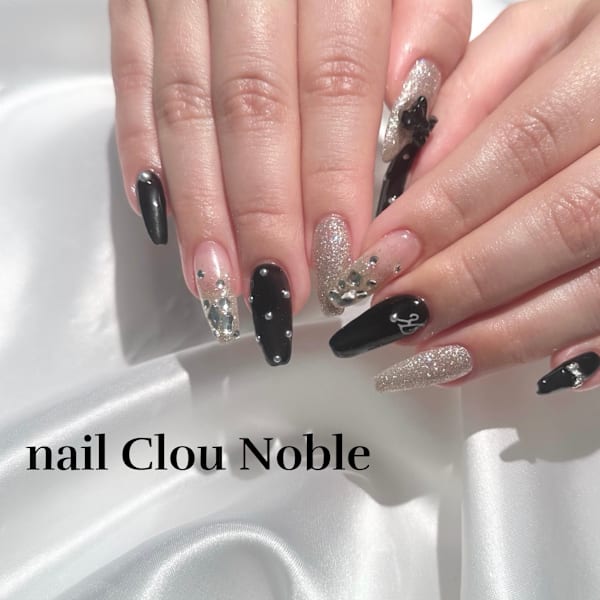 ブラック×パール|nail Clou Noble