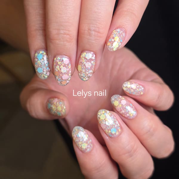 ラメワンカラー|Lelys nail