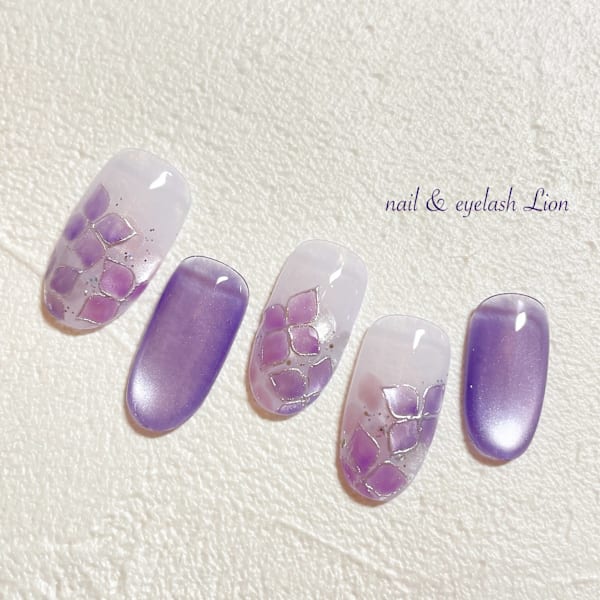 マグネット紫陽花ネイル|nail ＆ eyelash Lion 池袋
