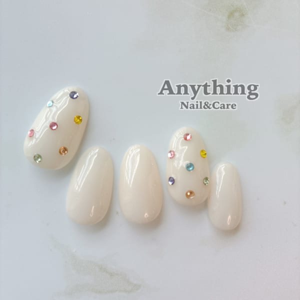 ワンカラー×ストーンデザイン|Anything Nail&Care