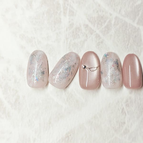ピンクマグネット×極上ニュアンスネイル|nailsalon AQUASOL