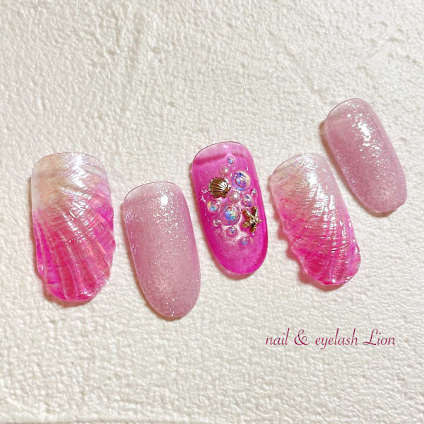 Pink貝殻ネイル|nail ＆ eyelash Lion 池袋