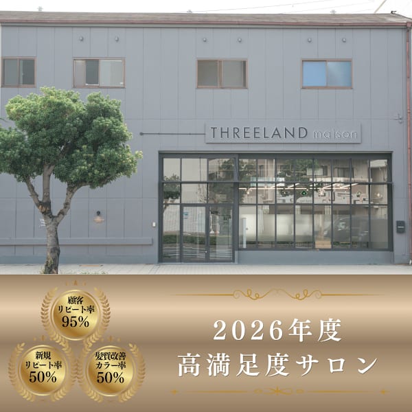 THREELAND maison鶴見区横堤【スリーランドメゾン】髪質改善カラー/ヘッドスパ/白髪染め