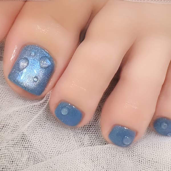 ブルーマグネット×水滴ネイル