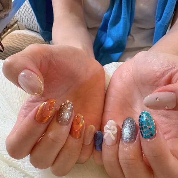 アシンメトリー×個性派ネイル