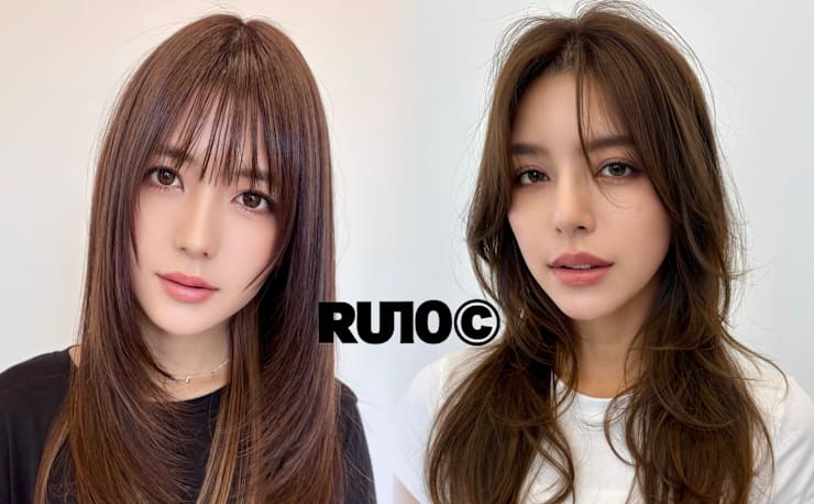 RU10C ブリーチなしダブルカラー/白髪ぼかしハイライト/酸性ストレート