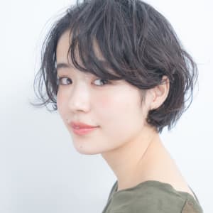 オススメ順 30代 パーマ 黒髪 ショートの髪型 ヘアスタイル 楽天ビューティ