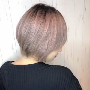オススメ順 カラー グラデーション レッド ピンク ショートの髪型 ヘアスタイル 楽天ビューティ