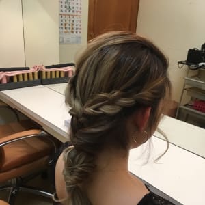 オススメ順 エレガント 編み込み 黒髪 セミロングの髪型 ヘアスタイル 楽天ビューティ