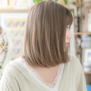 オススメ順 ストレートパーマ クール アッシュ ブラウン セミロングの髪型 ヘアスタイル 楽天ビューティ