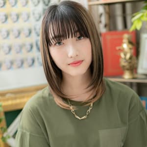 オススメ順 クール ストレート グラデーションカラー ミディアムの髪型 ヘアスタイル 楽天ビューティ