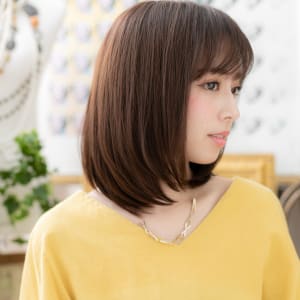 オススメ順 40代 パーマ ストレート セミロングの髪型 ヘアスタイル 楽天ビューティ