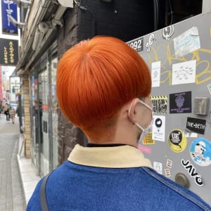 メンズネープレスマッシュ ハイトーンオレンジカラー Ink インク インク のヘアスタイル 美容院 美容室を予約するなら楽天ビューティ